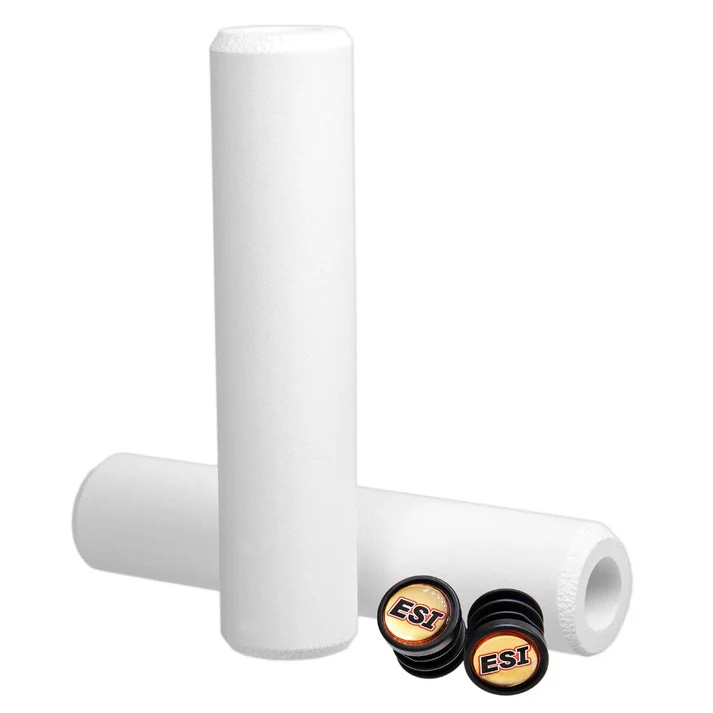 ESI 100% Silicone MTB Grips - Chunky 60g - White - Image 2