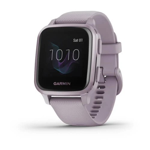 Garmin Venu® Sq Metallic Orchid Aluminium Bezel with Orchid Case and Silicone Band
