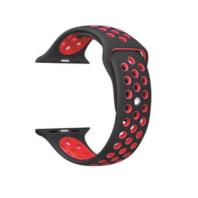 KD Silicone Strap for 38/40mm Apple Watch (S/M) – Red & Black