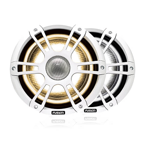 Fusion® Signature Series 8.8" 330 Watt Coaxial Sports White Marine Speaker with CRGBW LED Lighting
