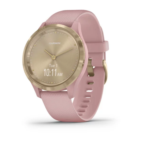 Garmin VivoMove 3S Sport, Dust Rose Silicone Band with Light Gold Hardware