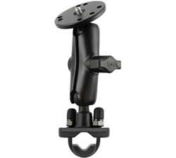 RAM Handlebar Rail Mount with Zinc Coated U-Bolt Base & Round Base Adapter that Contains a 1/4"-20 Thread for Cameras