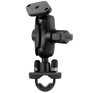 RAM Handlebar Rail Mount with Zinc Coated U-Bolt Base, Short Double Socket Arm & Diamond Base Adapter