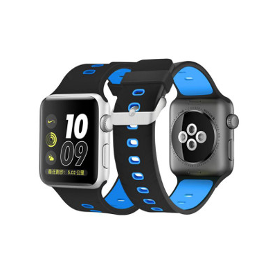 KD Silicone Strap for 38/40mm Apple Watch (S/M/L) – Black & Blue
