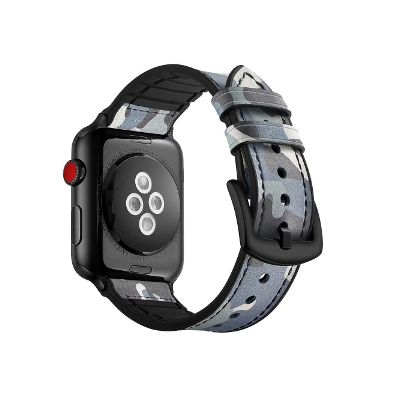 KD Leather & Silicone Strap for 42/44mm Apple Watch – Camo