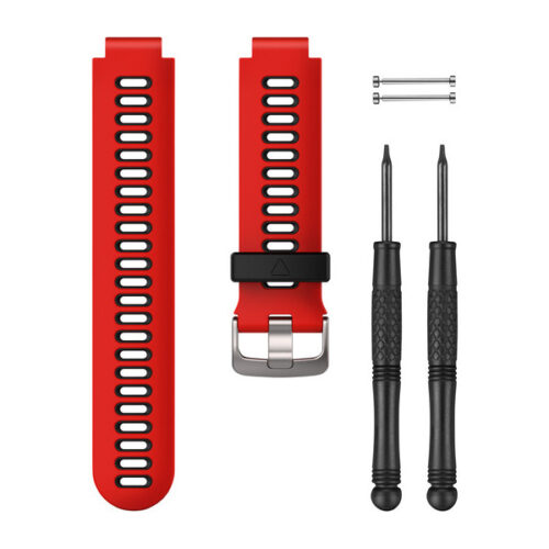 Garmin Replacement FR 735 Silicone Band - Red & Black