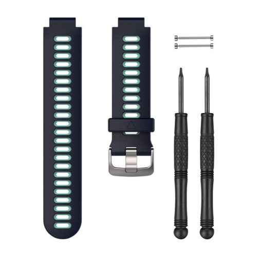 Garmin Replacement FR 735 Silicone Bands - Midnight Blue/Frost Blue
