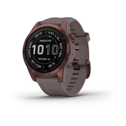Garmin Fēnix® 7S – Sapphire Solar Edition - Dark Bronze Titanium with Shale Grey Band