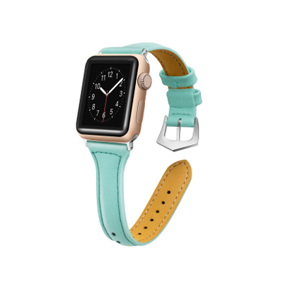 KD T shape Leather Strap for 38/40mm Apple Watch(S/M/L)- Frost Green