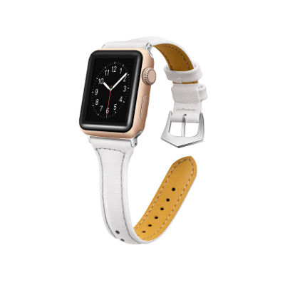 KD T shape Leather Strap for 38/40mm Apple Watch(S/M/L) – White