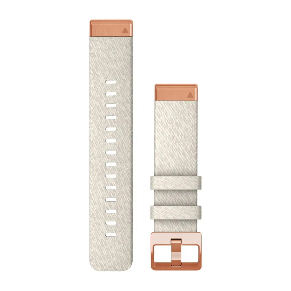 QuickFit® 20 Watch Bands, Cream heathered nylon with rose gold