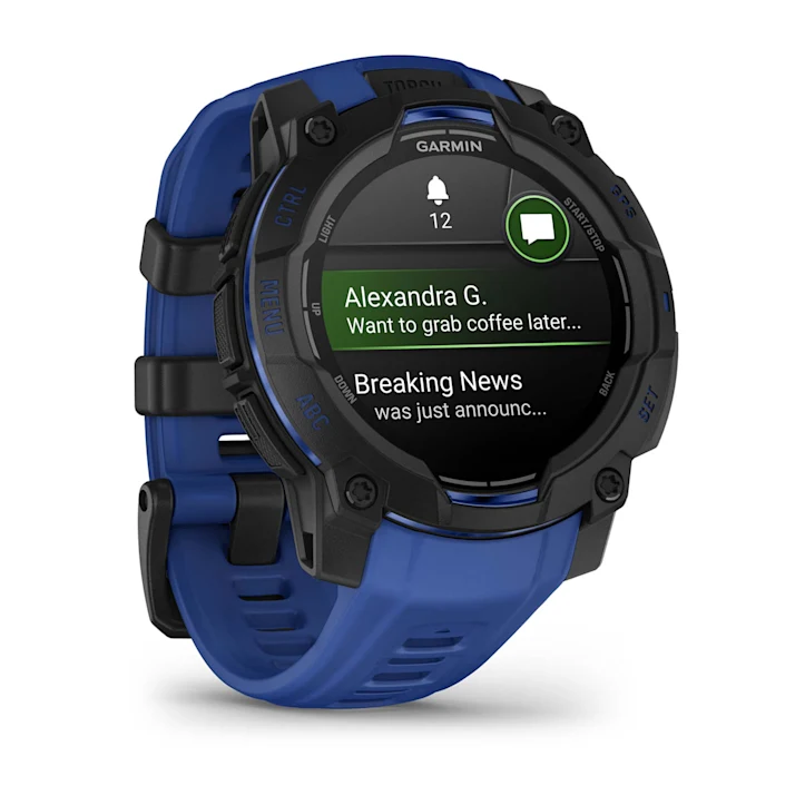 Garmin Instinct 3 45mm AMOLED - Black with Bolt Blue Black Band 2