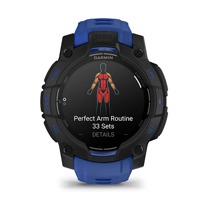 Garmin Instinct 3 45mm AMOLED - Black with Bolt Blue Black Band 3