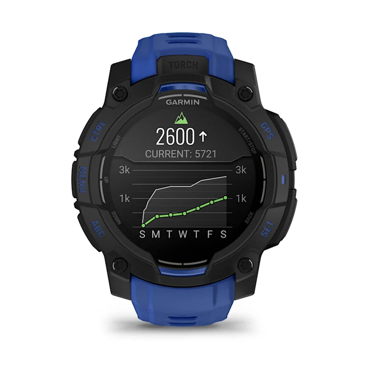 Garmin Instinct 3 45mm AMOLED - Black with Bolt Blue Black Band 8