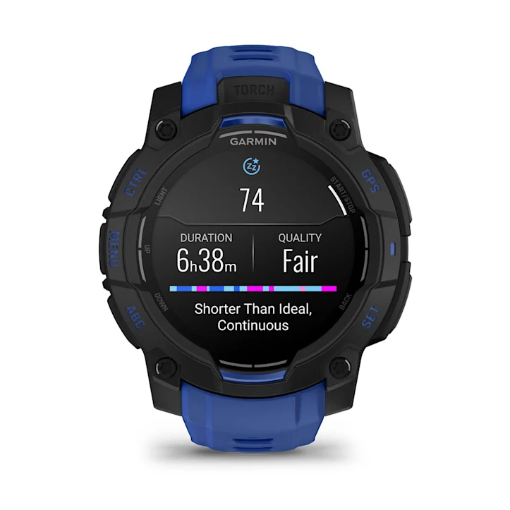 Garmin Instinct 3 45mm AMOLED - Black with Bolt Blue Black Band 9