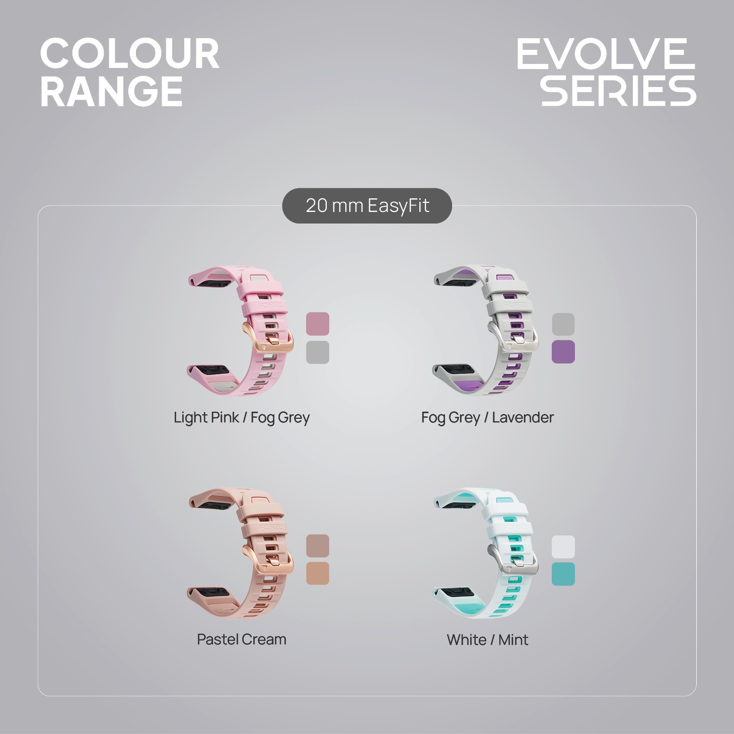 FORZA Elite 20mm EasyFit Evolve Series Watch Strap for Garmin