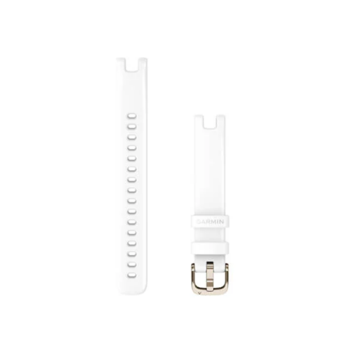 Garmin Lily Silicone Bands 14 mm - White with Cream Gold Hardware - Unboxed