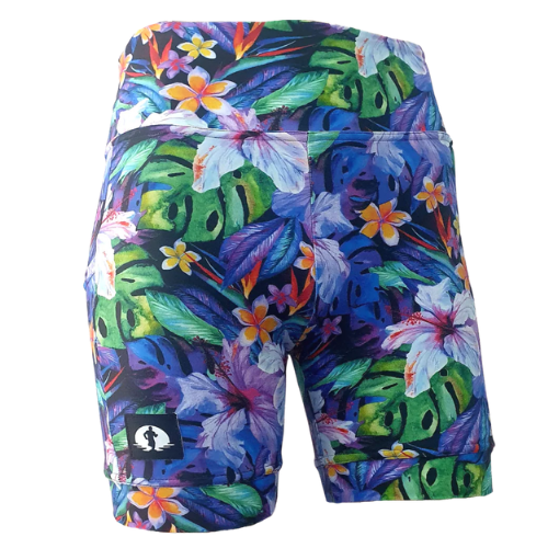 Funky Pants- High Waist Shorts- Hibiscus
