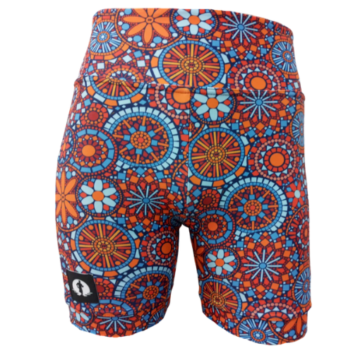 Funky Pants- High Waist Shorts- Colourful Mosaic