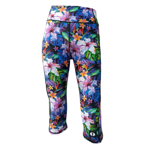 Funky Pants- High Waist Leggings- Hibiscus