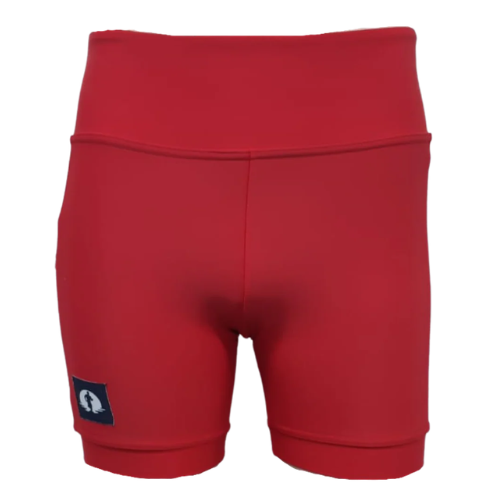 Funky Pants- High Waist Shorts- Red