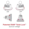 RAM® Twist-Lock™ Suction Cup Mount with Garmin Spine Clip Holder