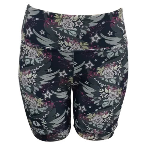 Funky Pants- High Waist Shorts- Sabrina Grey Wings