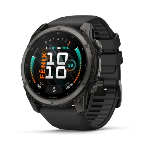 Garmin Fēnix® 9- Carbon Grey DLC Titanium with Black Silicone Band 51mm