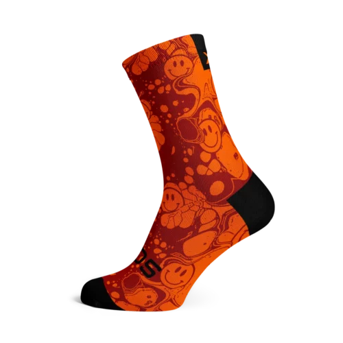 Sox Footwear- Neon Slide Orange Crew Socks