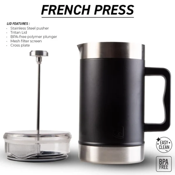 Lizzard French Press 1.6L Lead Free