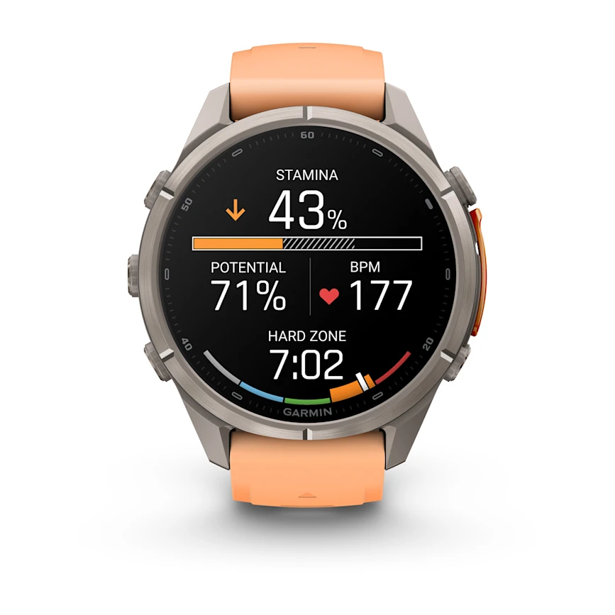 Garmin fēnix® 9 Pro LTE- Orange Silicone Band - 43mm - Image 4