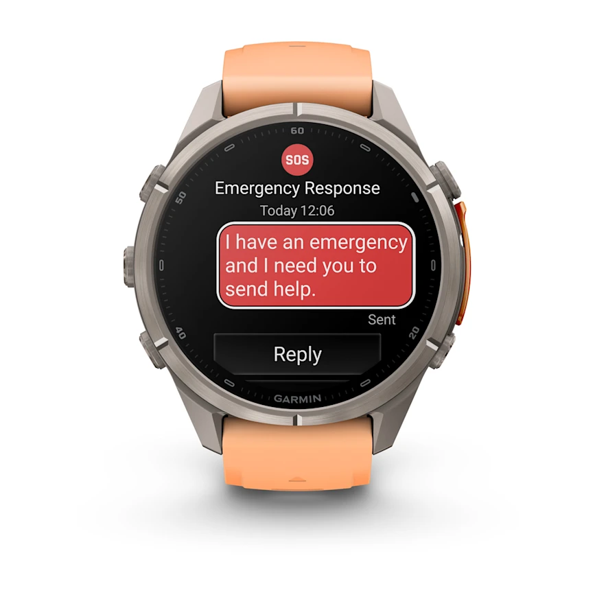 Garmin fēnix® 9 Pro LTE- Orange Silicone Band - 43mm - Image 7
