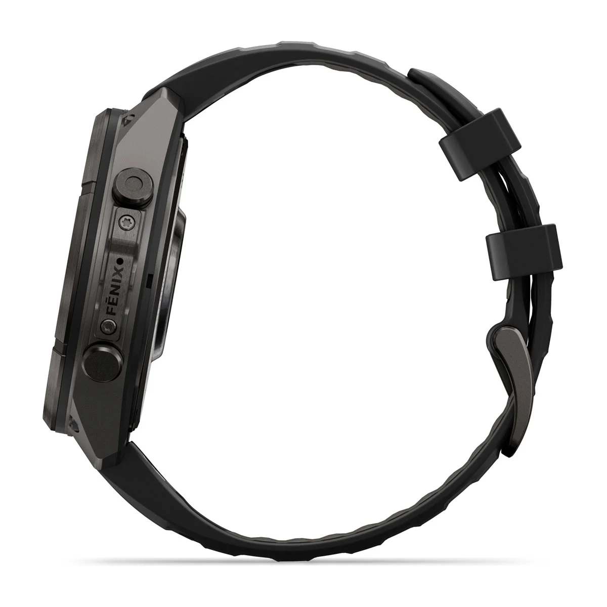 fenix-9-Pro-–-47-mm-Carbon-Grey-DLC-Titanium-with-Black-Pebble-Grey-Silicone-Band-Left-Side